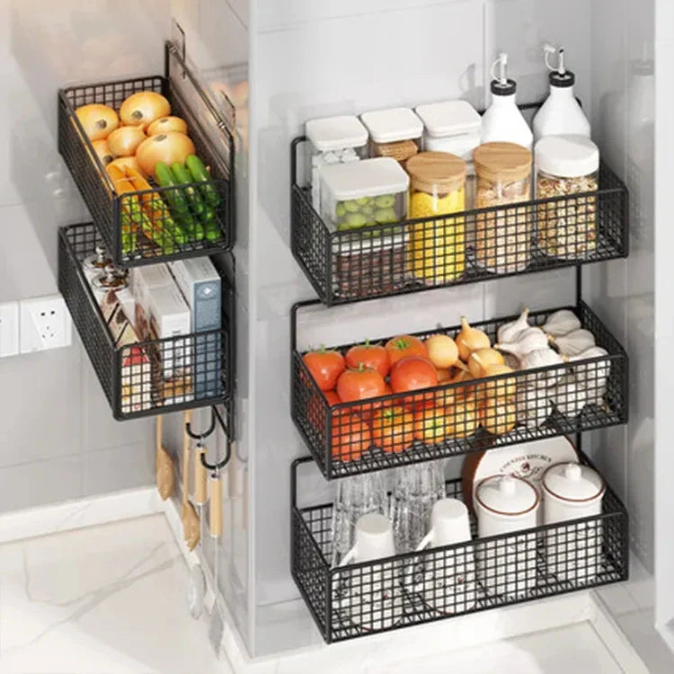 Afralia™ Bathroom & Kitchen Wall Shelf Organizer - Square Shampoo Storage Rack