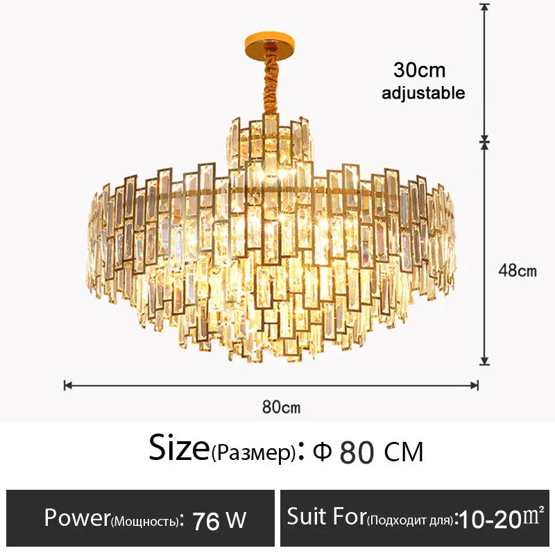 Afralia™ Crystal LED Round Ceiling Pendant Light for Luxury Dining Living Room