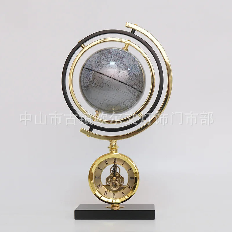 Afralia™ Clock Globe Decoration: Elegant Office & Living Room Home Decor