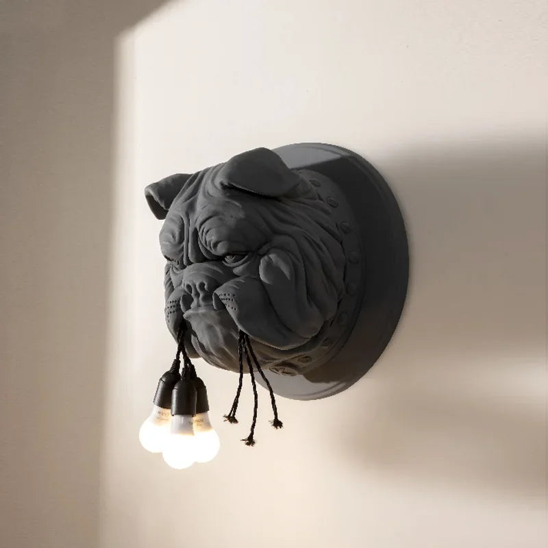 Afralia™ Bulldog Resin Wall Lamp for Stylish Home Decor Lighting