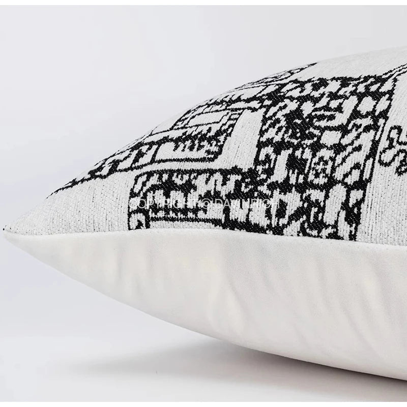 Afralia™ Modern Abstract Mountain Leopard Jacquard Throw Pillow Case Luxury Nepal Handmade