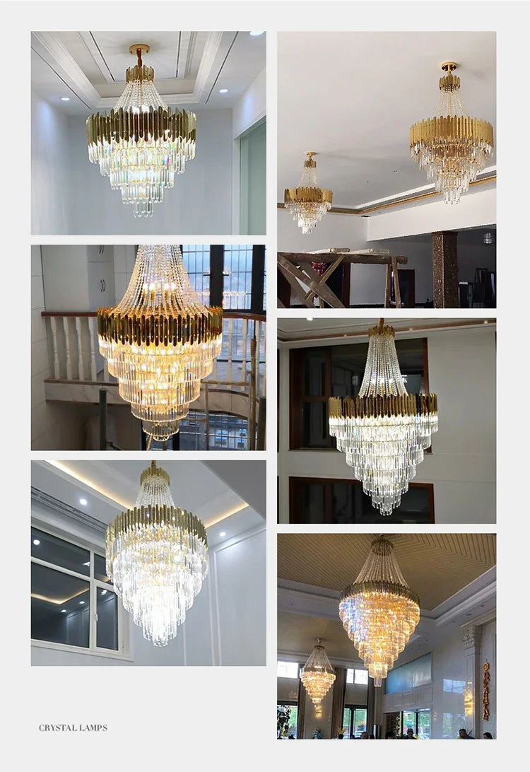 Afralia™ Modern Crystal LED Chandelier for Living Dining Room.