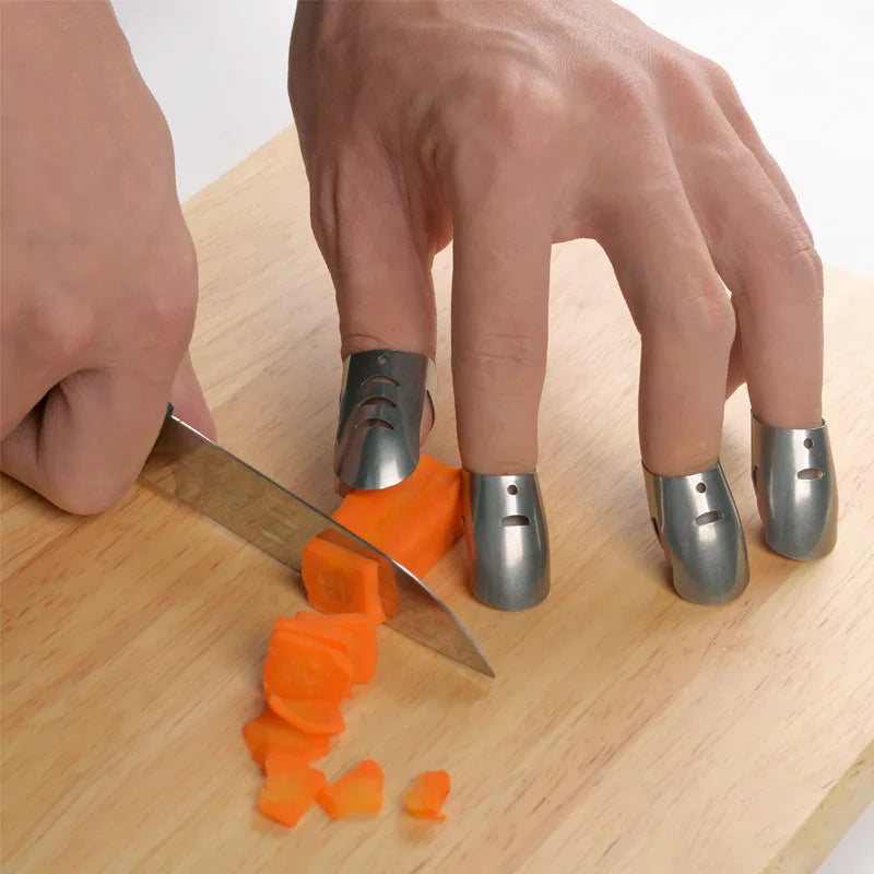 Afralia™ Stainless Steel Finger Guard Vegetable Cutter Hand Protector