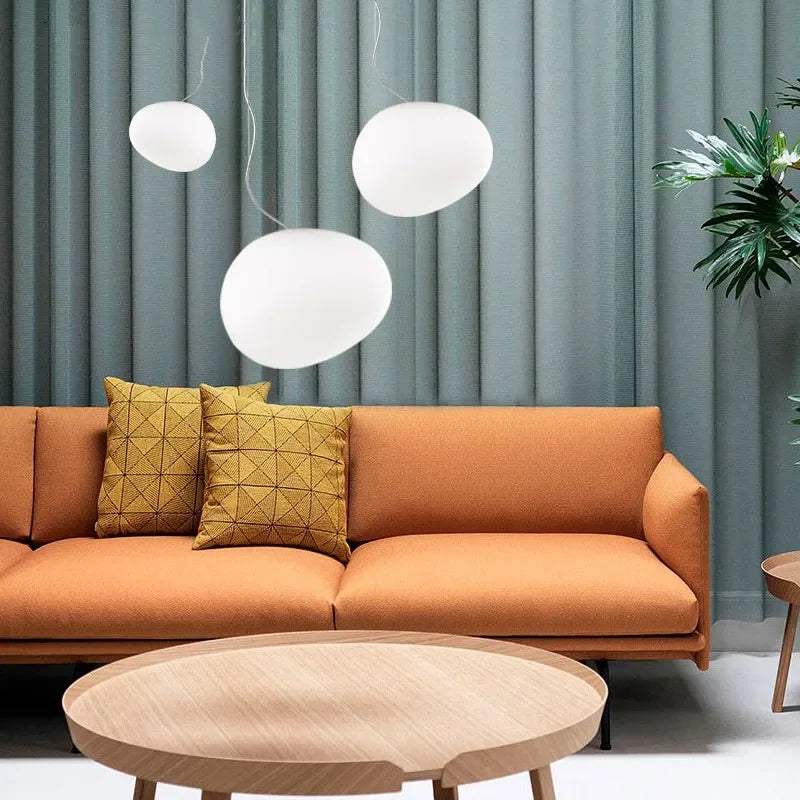 Afralia™ Gregg Glass Pendant Lights for Living Room, Bedside, Modern Round Ceiling Lamps