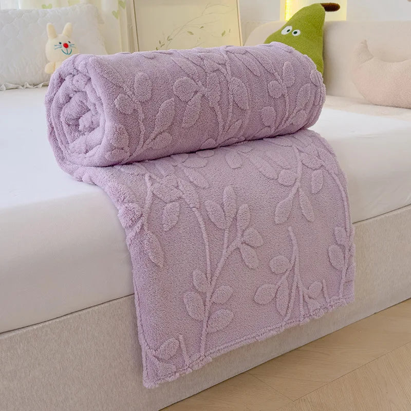 Afralia™ Wealth Tree Jacquard Coral Fleece Blanket | Soft, Multi Functional Quilt