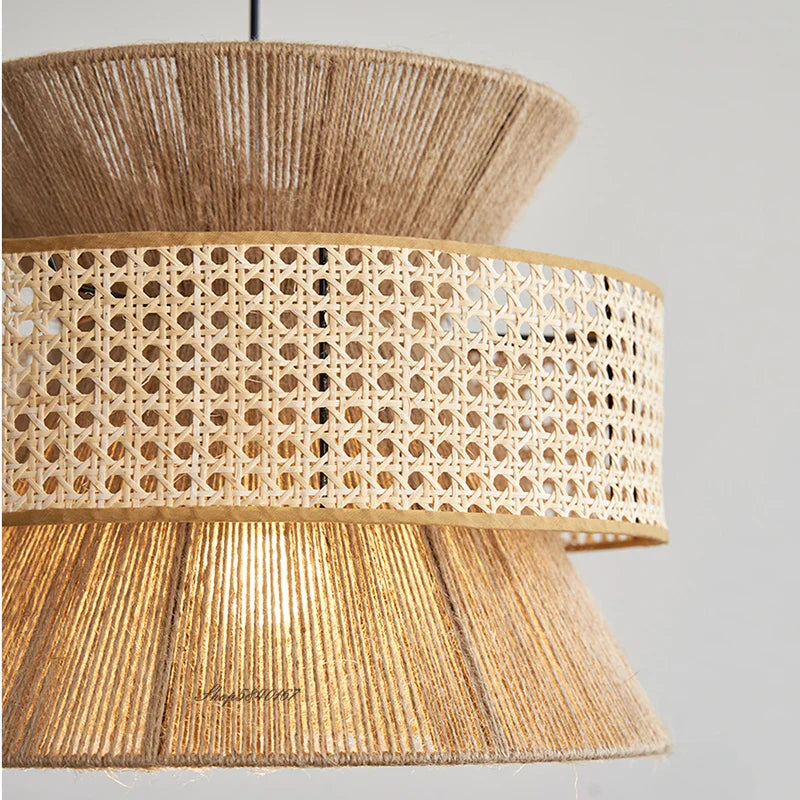 Afralia™ Vintage Style Handmade Hemp Rope Pendant Light for Dining Room Hotel Tables