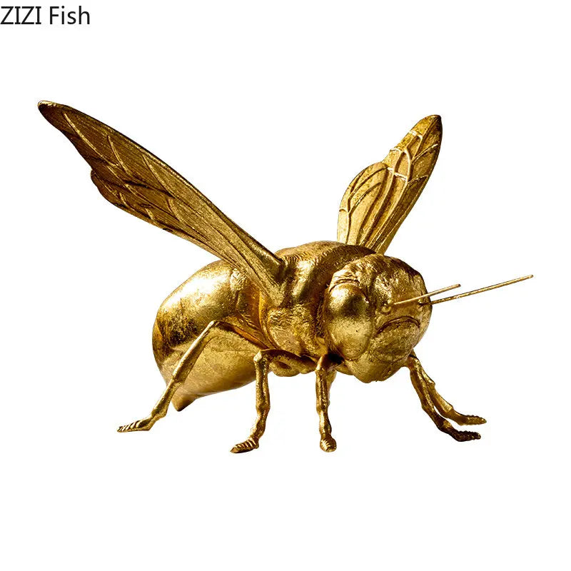 Afralia™ Golden Honeybee Insect Statue Desk Decoration for Living Room