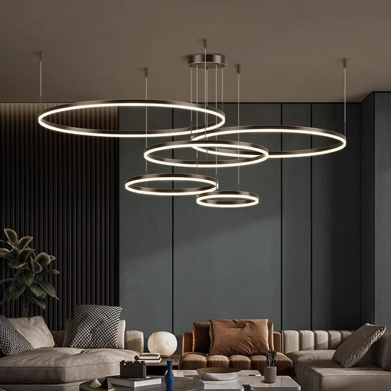 Afralia™ Modern LED Pendant Chandelier for Living Room Dining Room Indoor Lighting