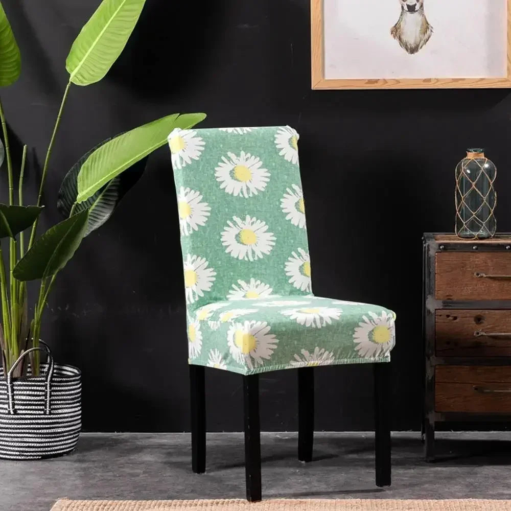 Afralia™ Stretch Yellow Chair Cover - Spandex Polyester Slipcover for Home