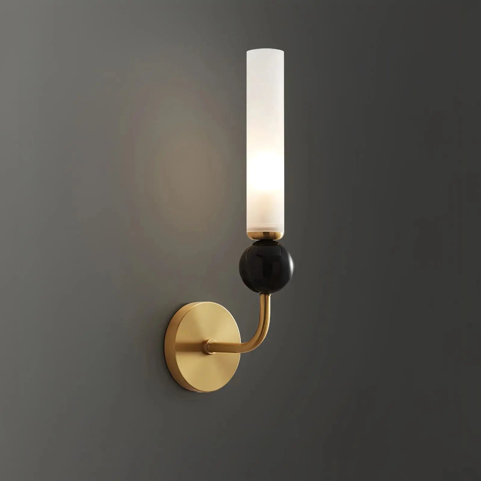 Afralia™ Modern Copper Base Glass Shade Wall Lamp for Living Room Lighting