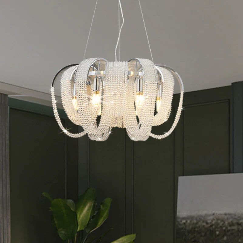 Afralia™ Tassel Crystal Chandelier: Luxe Lighting for Home, Restaurant, Hotel Decor