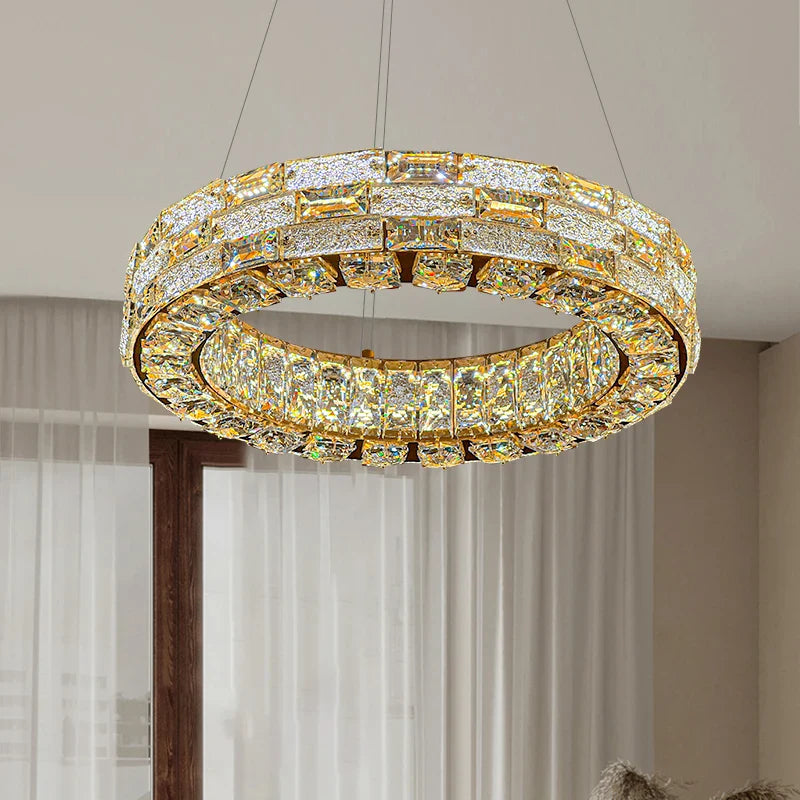 Afralia™ Crystal Chandeliers Led Lights Ceiling Lamp Suspension Chandelier Luxury Home Decor