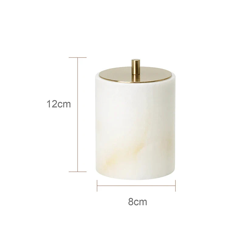 Afralia™ White Onyx Marble Bathroom Accessories Set for Elegant Bath Decor