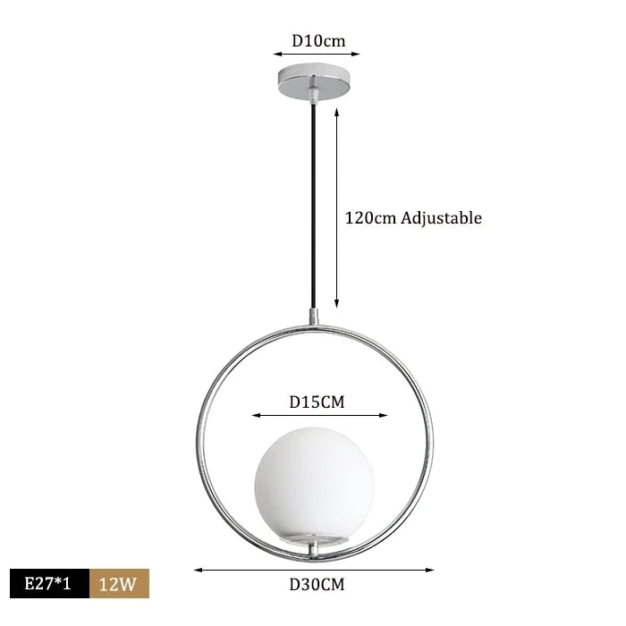 Afralia™ Glass Ball Pendant Lights LED Kitchen Living Room Suspension Luminaire