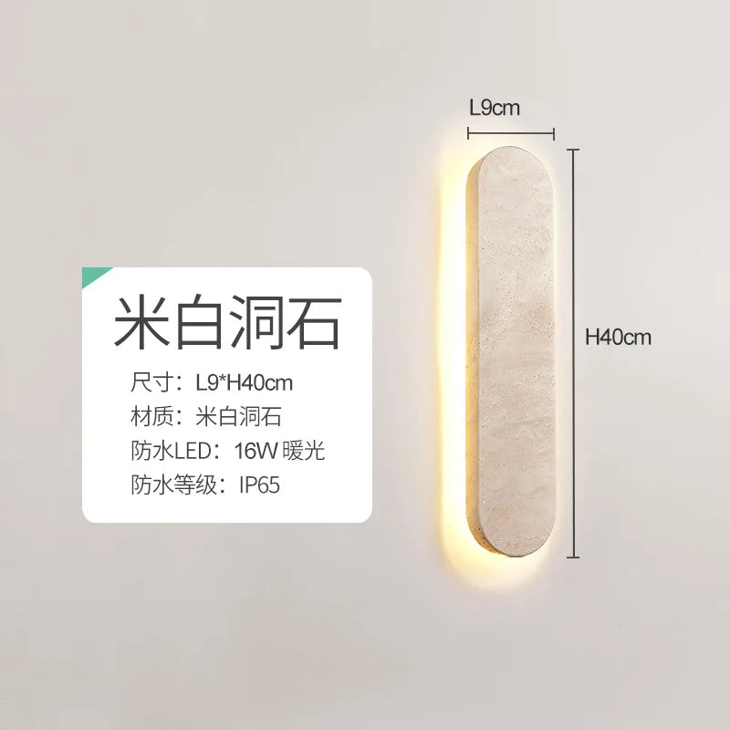 Afralia™ Modern Natural Stone Outdoor LED Wall Sconce Courtyard Entrance Waterproof Lamps