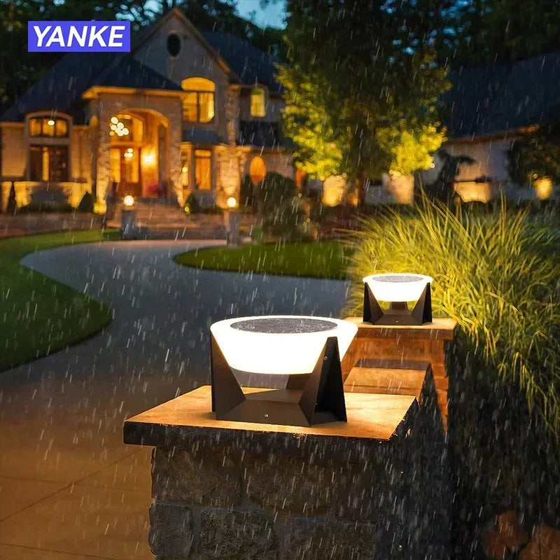 Afralia™ Solar Garden Light Post Lantern for Outdoor Fence Gate Cap Decoration