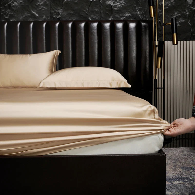 Afralia™ Silky Soft Lyocell Fitted Sheet with Bamboo Fiber for Smooth Mattress Cover