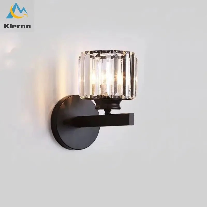 Afralia™ Modern Crystal LED Wall Lamp for Elegant Living Spaces