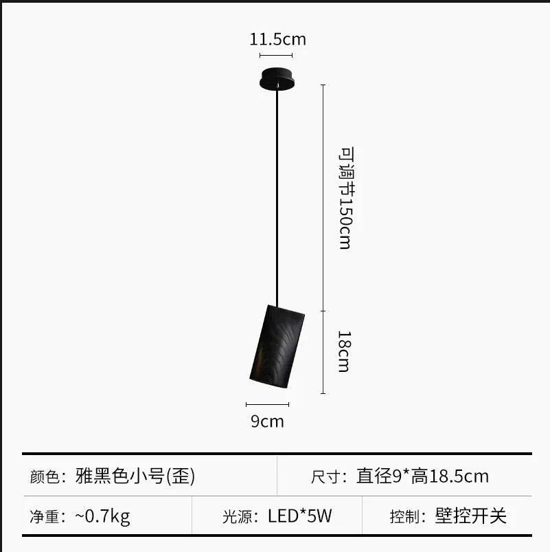 Afralia™ Nordic Wood Bedside Lamp LED Chandelier for Bedroom, Restaurant, and Bar Table