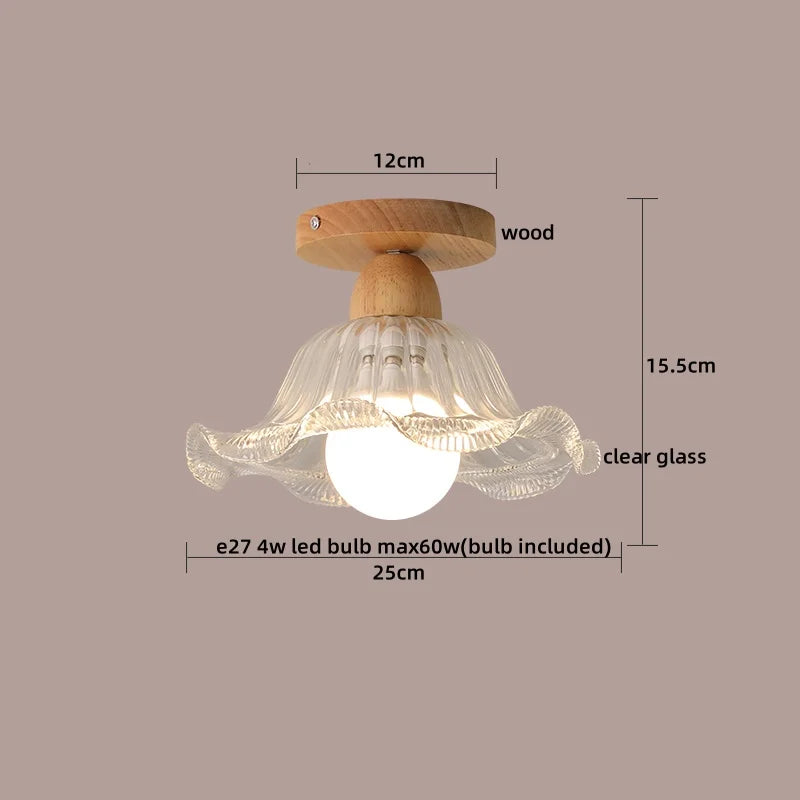 Afralia™ Clear Glass LED Ceiling Light Fixture for Modern Home Aisle Balcony Restaurant Hallway Lighting