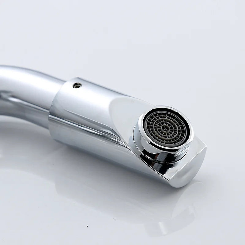 Afralia™ Chrome Tall Basin Mixer Faucet Hot Cold Water Tap Rotating Tapware