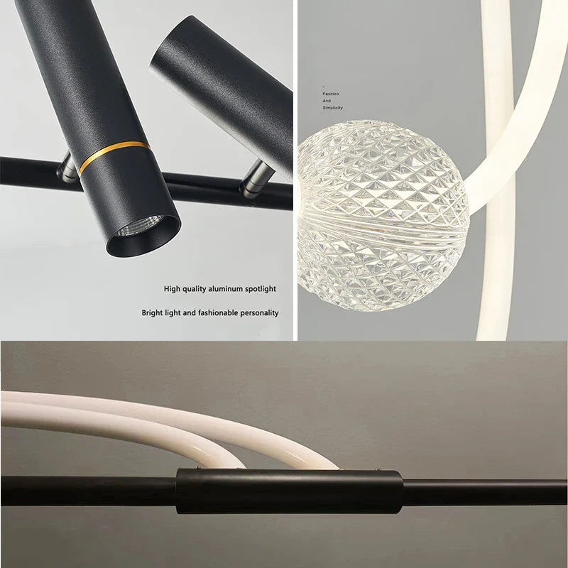 Afralia™ Nordic Arc LED Chandelier - Designer Spotlight Desk Lamp