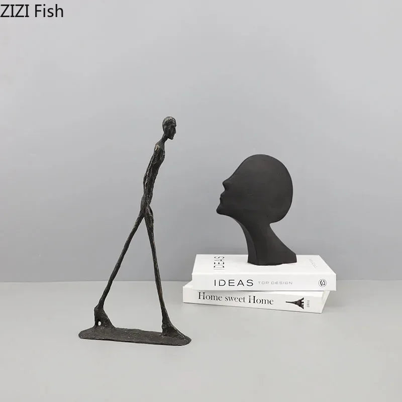 Afralia™ Abstract Cast Iron Acrobatics Sculpture Desk Decoration Slender Figures