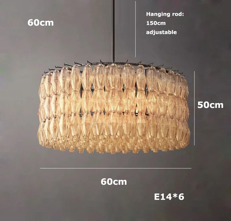 Afralia™ Art Deco Glass Shade Brass LED Chandelier - Luxury Black Dining Room Ceiling Light