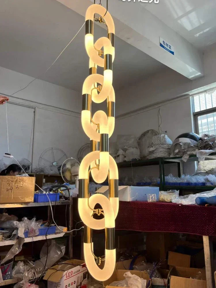 Afralia™ Crystal Gold Chain Chandelier Ceiling Lamp for Home Décor