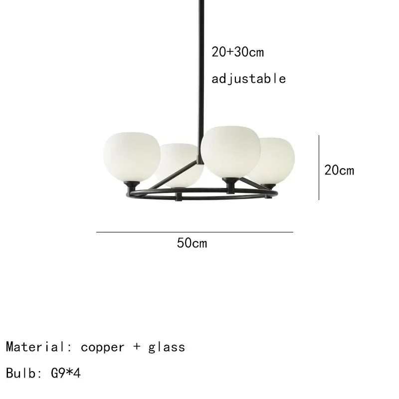 Afralia™ Modern Glass Ball LED Pendant Lights for Living Room Dining Room Kitchen Chandelier