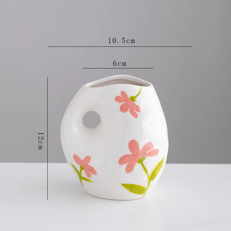 Afralia™ Ceramic Flower Vase Colorful Floral Arrangement Home Decoration Pot