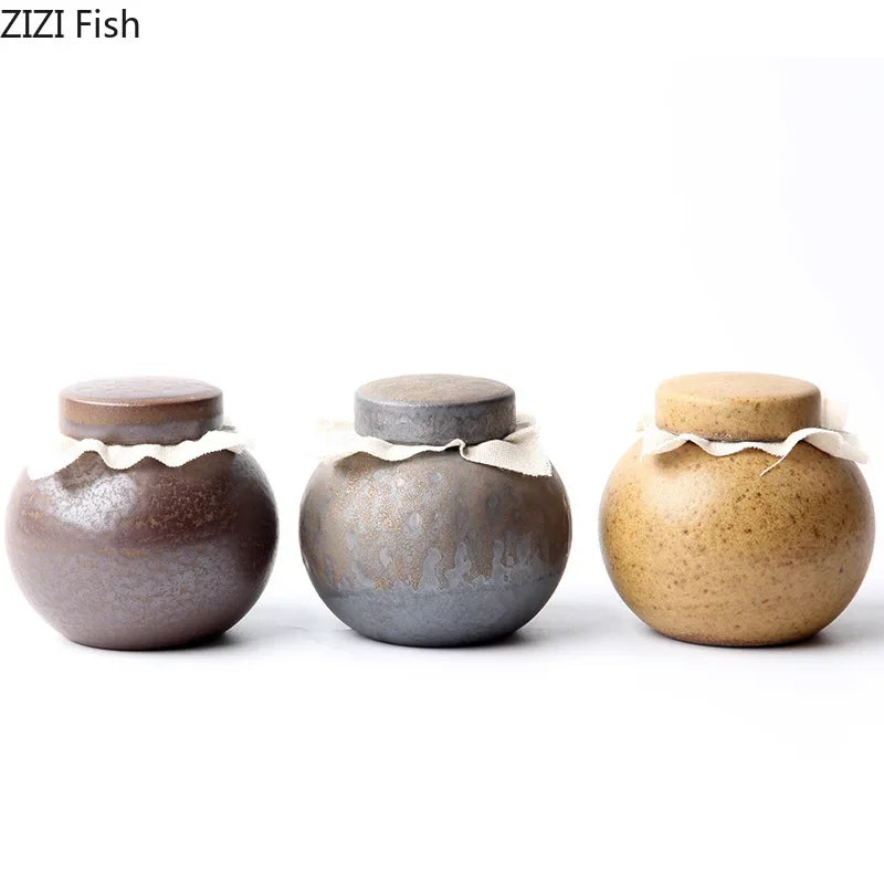 Afralia™ Ceramic Tea Canister - Sealed Storage Jar for Coffee, Tea, and Candy