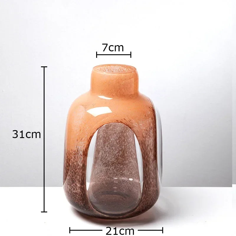 Afralia™ Dual Color Glass Vase for Hydroponics & Floral Arrangement