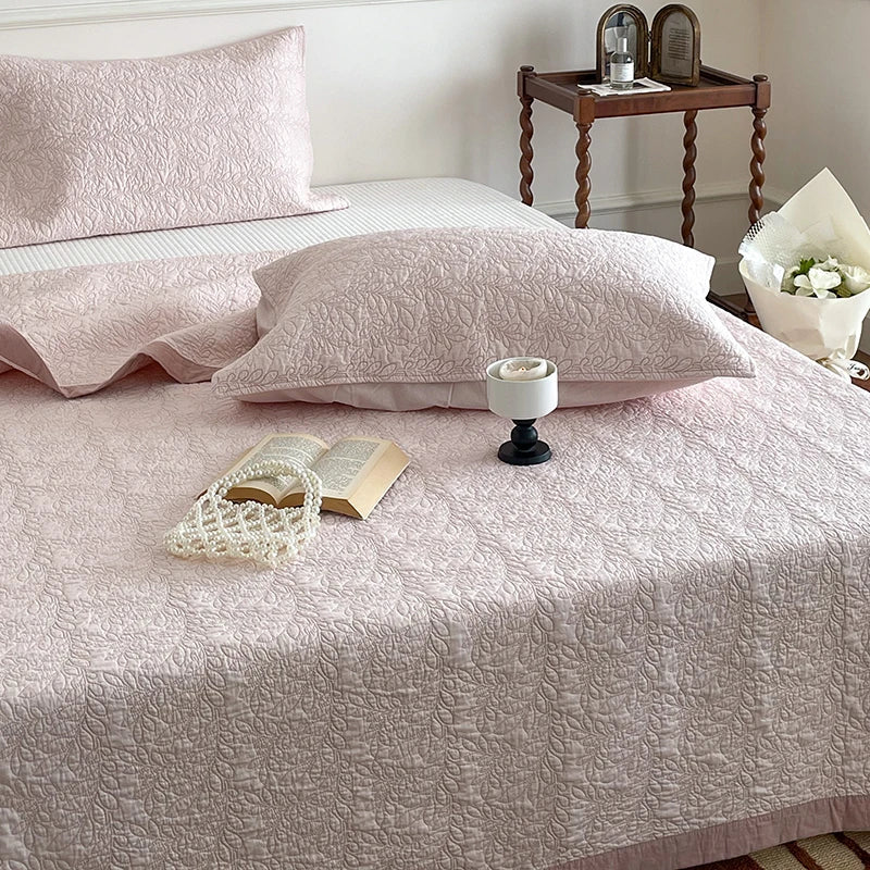 Afralia™ Cotton Quilted Bedspread Set With Pillowcases