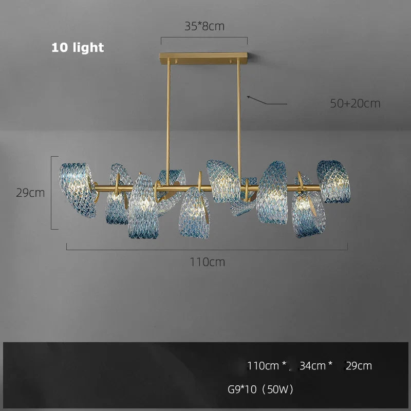 Afralia™ Blue Queen Crystal Glass Chandelier for Staircase Lighting