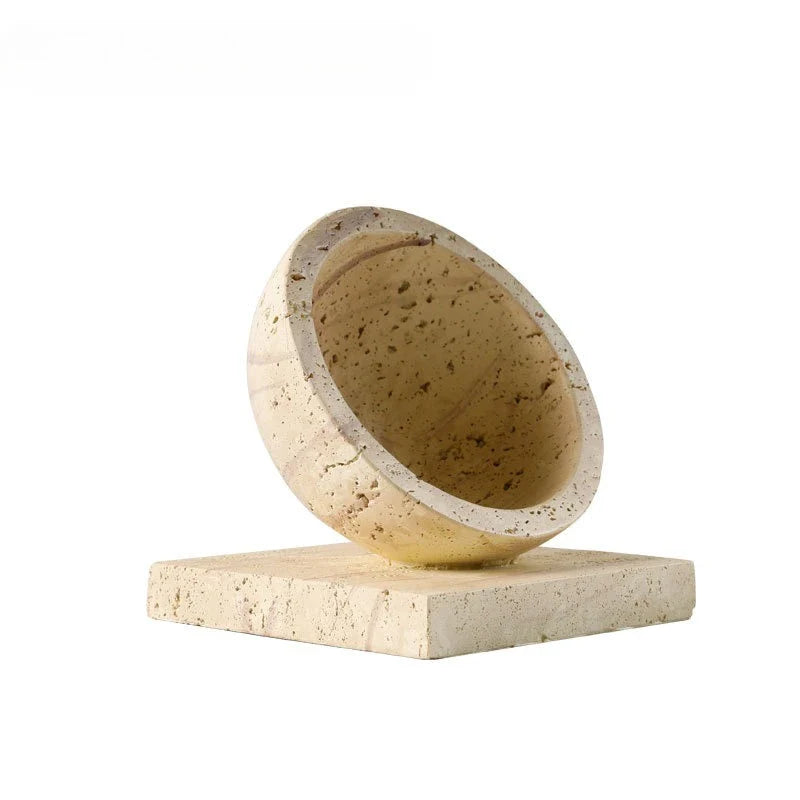 Afralia™ Marble Effect Geometric Candle Holder Home Decor Statue