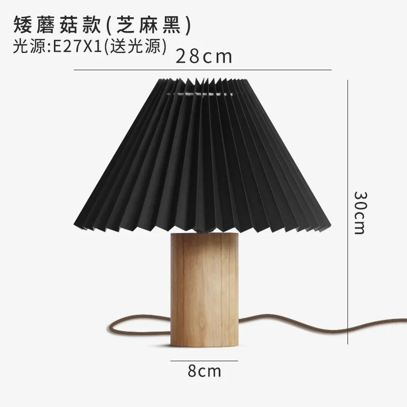Afralia™ Mushroom Table Lamp LED Solid Wood Desk Light for Romantic Bedroom Decor