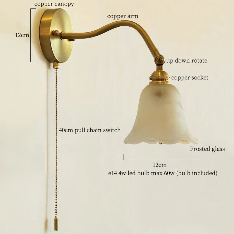 Afralia™ Glass LED Wall Light for Living Room Stair Loft Bathroom Mirror Bedside