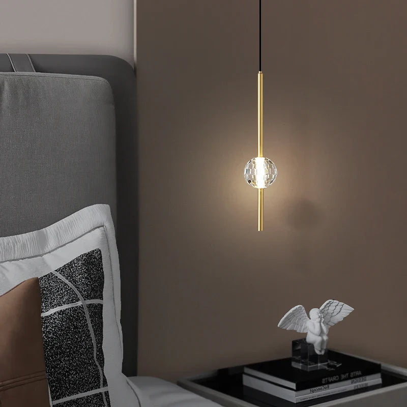 Afralia™ Minimalist Copper LED Chandelier: Height Adjustable Nordic Hanglamp.