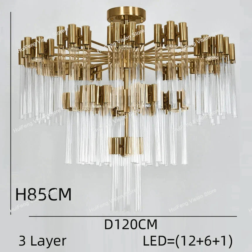 Afralia™ Golden Iron Crystal Chandelier for Luxury Ceiling Lighting