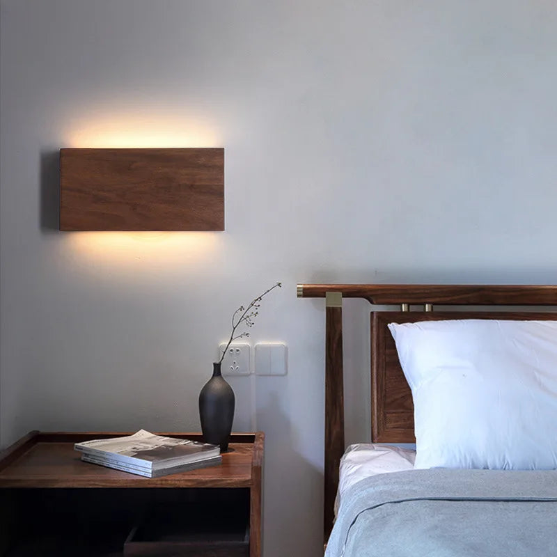 Afralia™ Solid Wood Wall Lamps - Japanese-Style Staircase & Bedroom Decor Lighting