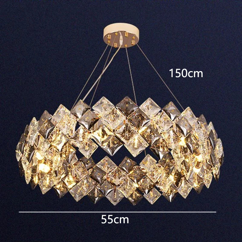 Afralia™ Crystal Chandelier for Living & Dining Room, Luxury Ceiling Light Fixture