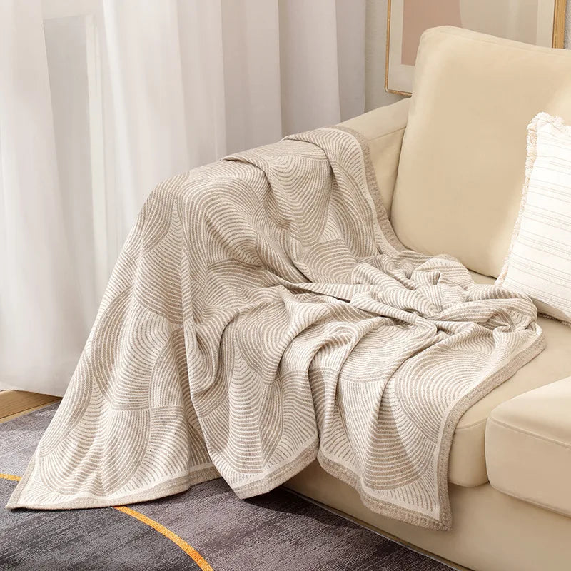 Afralia™ Nordic Geometric Jacquard Blanket: Multi-Purpose Sofa & Travel Friendly Bedspread
