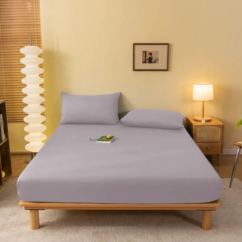 Afralia™ Cozy Solid Color Fitted Sheet - All Seasons Mattress Cover