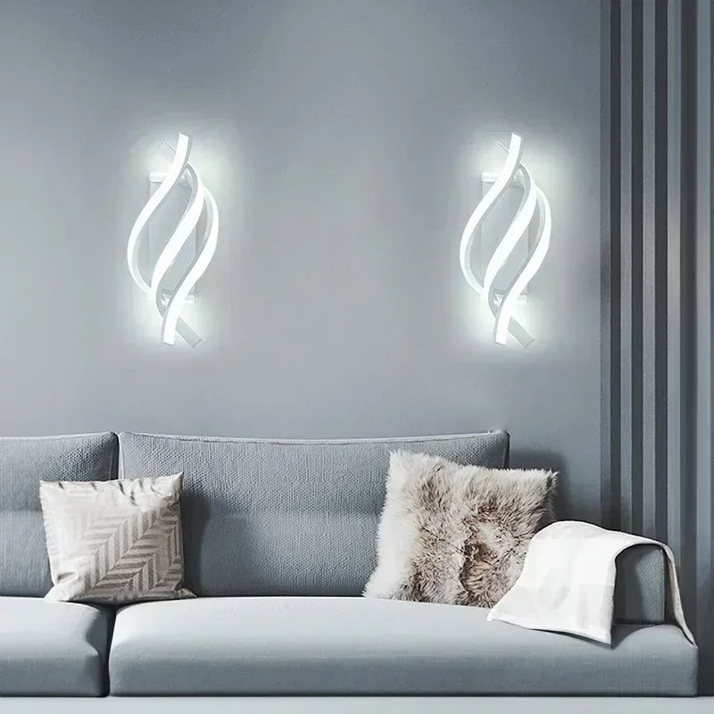 Afralia™ Modern LED Spiral Wall Sconce - Curved Design for Elegant Indoor Lighting