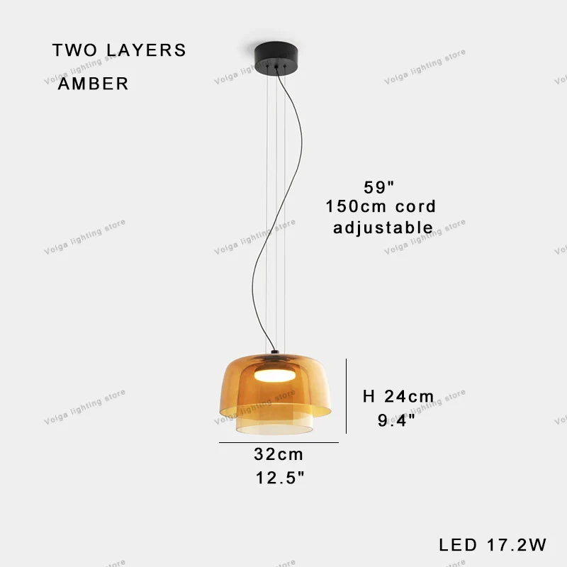 Afralia™ Nordic Glass Pendant Lights - Dimmable LED Ceiling Lamps for Dining Room