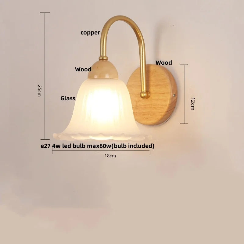 Afralia™ Nordic Glass LED Wall Sconce with Pull Chain Switch for Home Decor
