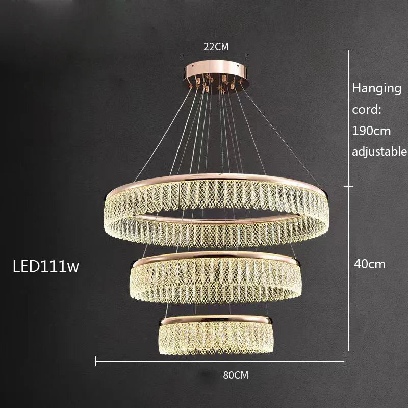 Afralia™ Luxury Rhombus Crystal LED Chandelier for Living Room