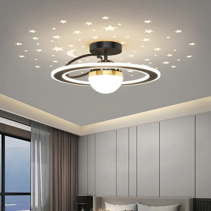 Afralia™ Starry Sky White Luster Chandelier Bedroom Lamp for Home Decor