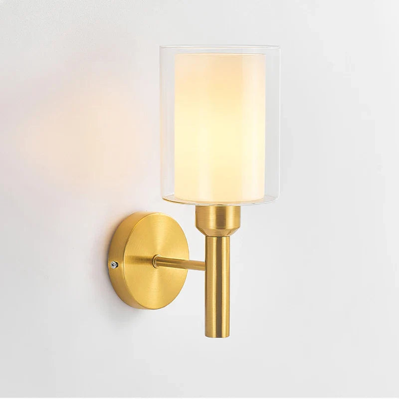 Afralia™ Luxury Glass Wall Lamp Brass Color Home Art Deco Sconce Wall Lights